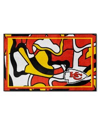 Kansas City Chiefs 4ft. x 6ft. Plush Area Rug XFIT Design Pattern by   