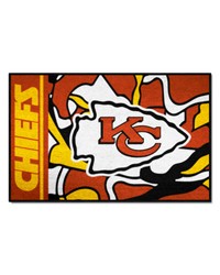 Kansas City Chiefs Starter Mat XFIT Design  19in x 30in Accent Rug Pattern by   