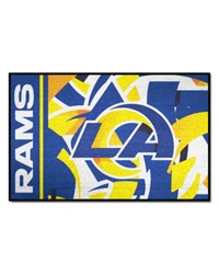 Los Angeles Rams Starter Mat XFIT Design  19in x 30in Accent Rug Pattern by   