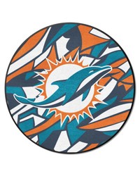 Miami Dolphins Roundel Rug  27in. Diameter XFIT Design Pattern by   