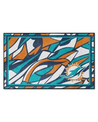 Miami Dolphins 4ft. x 6ft. Plush Area Rug XFIT Design Pattern by   