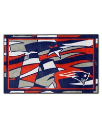 New England Patriots 4ft. x 6ft. Plush Area Rug XFIT Design Pattern by   