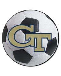 Georgia Tech Yellow Jackets Soccer Ball Rug  27in. Diameter White by   