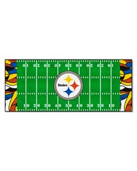 Pittsburgh Steelers Football Field Runner Mat  30in. x 72in. XFIT Design Pattern by   