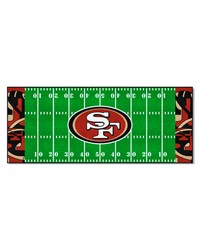 San Francisco 49ers Football Field Runner Mat  30in. x 72in. XFIT Design Pattern by   