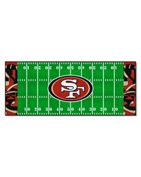 San Francisco 49ers Football Field Runner Mat  30in. x 72in. XFIT Design Pattern by   