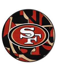 San Francisco 49ers Roundel Rug  27in. Diameter XFIT Design Pattern by   