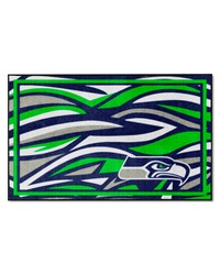 Seattle Seahawks 4ft. x 6ft. Plush Area Rug XFIT Design Pattern by   