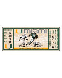 Miami Hurricanes Ticket Runner Rug  30in. x 72in. Green by   