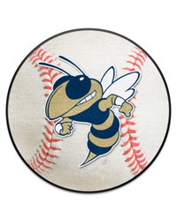 Georgia Tech Yellow Jackets Baseball Rug  27in. Diameter Buzz White by   