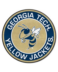 Georgia Tech Yellow Jackets Roundel Rug  27in. Diameter Gold by   