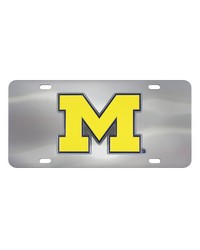 Michigan Wolverines 3D Stainless Steel License Plate Stainless Steel by   