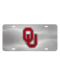 Oklahoma Sooners 3D Stainless Steel License Plate Stainless Steel by   