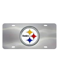Pittsburgh Steelers 3D Stainless Steel License Plate Stainless Steel by   