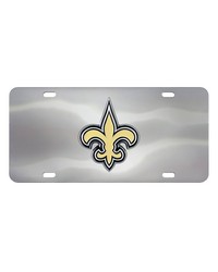 New Orleans Saints 3D Stainless Steel License Plate Stainless Steel by   