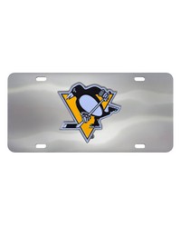 Pittsburgh Penguins 3D Stainless Steel License Plate Stainless Steel by   