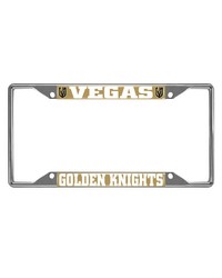 Vegas Golden Knights Chrome Metal License Plate Frame 6.25in x 12.25in Black by   