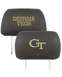 Georgia Tech Yellow Jackets Embroidered Head Rest Cover Set  2 Pieces Black by   
