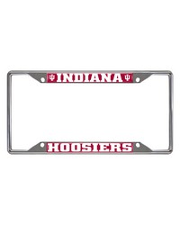 Indiana Hooisers Chrome Metal License Plate Frame 6.25in x 12.25in Crimson by   