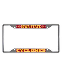 Iowa State Cyclones Chrome Metal License Plate Frame 6.25in x 12.25in Red by   