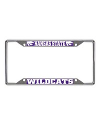 Kansas State Wildcats Chrome Metal License Plate Frame 6.25in x 12.25in Purple by   