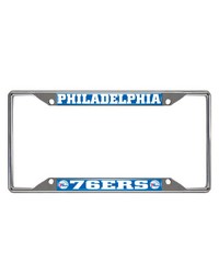 Philadelphia 76ers Chrome Metal License Plate Frame 6.25in x 12.25in Blue by   