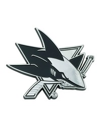 San Jose Sharks 3D Chrome Metal Emblem Chrome by   