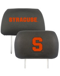 Syracuse Orange Embroidered Head Rest Cover Set  2 Pieces Black by   