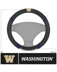 Washington Huskies Embroidered Steering Wheel Cover Black by   