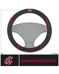 Washington State Cougars Embroidered Steering Wheel Cover Black by   