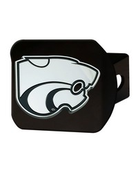 Kansas State Wildcats Black Metal Hitch Cover with Metal Chrome 3D Emblem Black by   