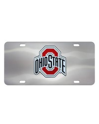 Ohio State Buckeyes 3D Stainless Steel License Plate Stainless Steel by   
