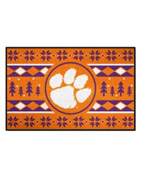 Clemson Tigers Holiday Sweater Starter Mat Accent Rug  19in. x 30in. Orange by   
