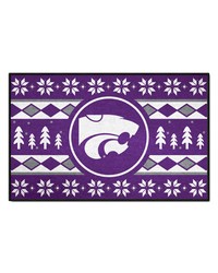 Kansas State Wildcats Holiday Sweater Starter Mat Accent Rug  19in. x 30in. Purple by   