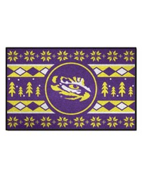 LSU Tigers Holiday Sweater Starter Mat Accent Rug  19in. x 30in. Purple by   