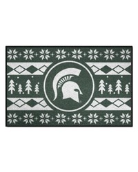 Michigan State Spartans Holiday Sweater Starter Mat Accent Rug  19in. x 30in. Green by   