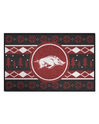 Arkansas Razorbacks Holiday Sweater Starter Mat Accent Rug  19in. x 30in. Black by   