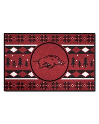 Arkansas Razorbacks Holiday Sweater Starter Mat Accent Rug  19in. x 30in. Black by   