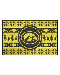 Iowa Hawkeyes Holiday Sweater Starter Mat Accent Rug  19in. x 30in. Yellow by   