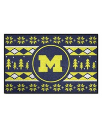 Michigan Wolverines Holiday Sweater Starter Mat Accent Rug  19in. x 30in. Navy by   