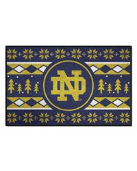 Notre Dame Fighting Irish Holiday Sweater Starter Mat Accent Rug  19in. x 30in. Navy by   