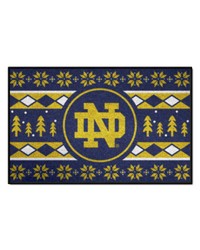 Notre Dame Fighting Irish Holiday Sweater Starter Mat Accent Rug  19in. x 30in. Navy by   