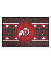 Utah Utes Holiday Sweater Starter Mat Accent Rug  19in. x 30in. Black by   