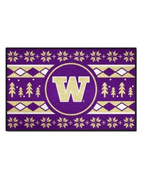 Washington Huskies Holiday Sweater Starter Mat Accent Rug  19in. x 30in. Gold by   