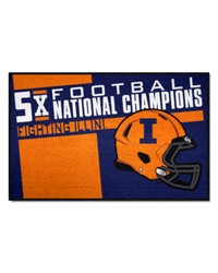 Illinois Illini Dynasty Starter Mat Accent Rug  19in. x 30in. Navy by   