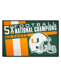 Miami Hurricanes Dynasty Starter Mat Accent Rug  19in. x 30in. Green by   
