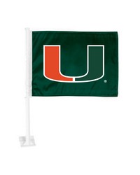 Miami Hurricanes Car Flag Large 1pc 11 in  x 14 in  Green by   