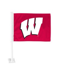 Wisconsin Badgers Car Flag Large 1pc 11 in  x 14 in  Red by   