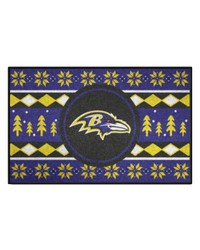 Baltimore Ravens Holiday Sweater Starter Mat Accent Rug  19in. x 30in. Purple by   