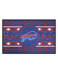 Buffalo Bills Holiday Sweater Starter Mat Accent Rug  19in. x 30in. Blue by   